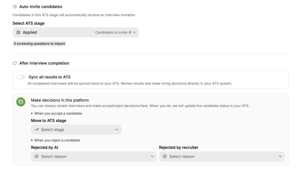 Configuração por entrevista