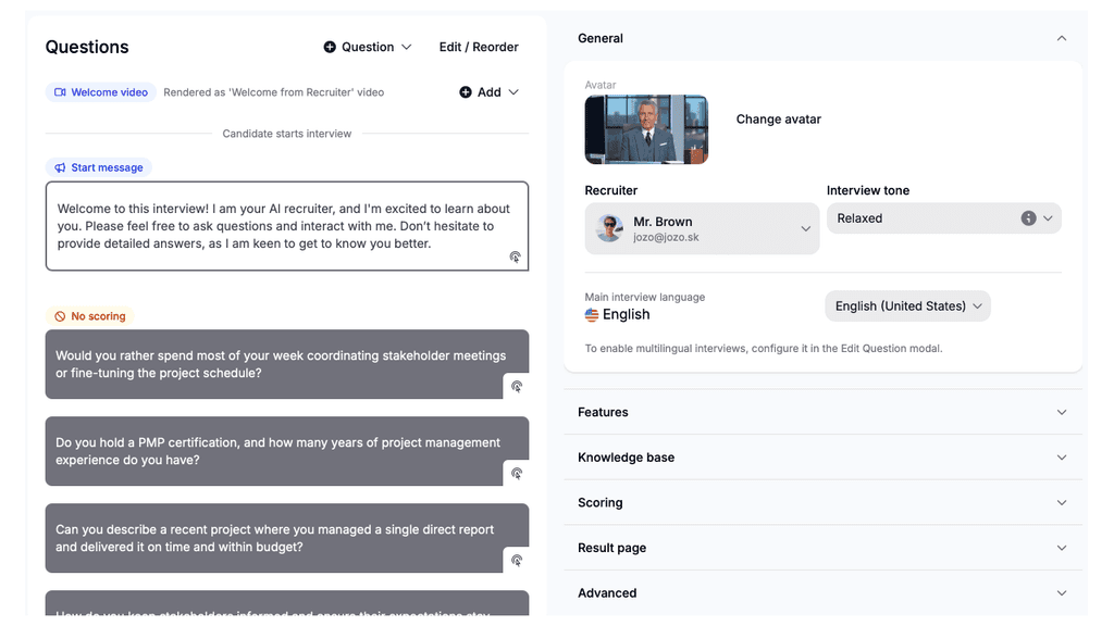 Interview creator