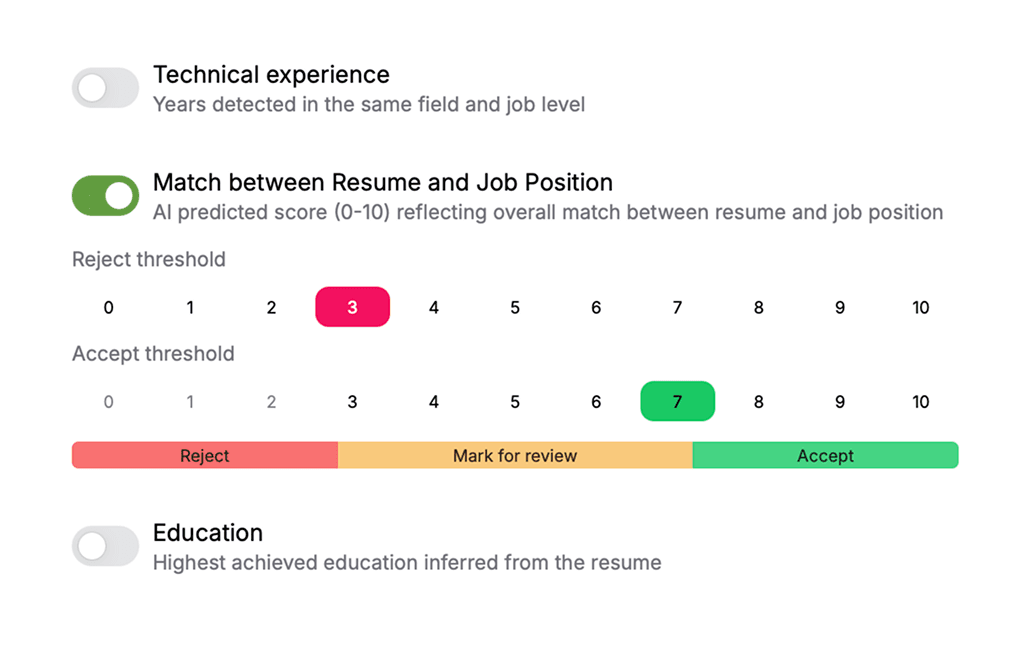 Resume-based pre-screening