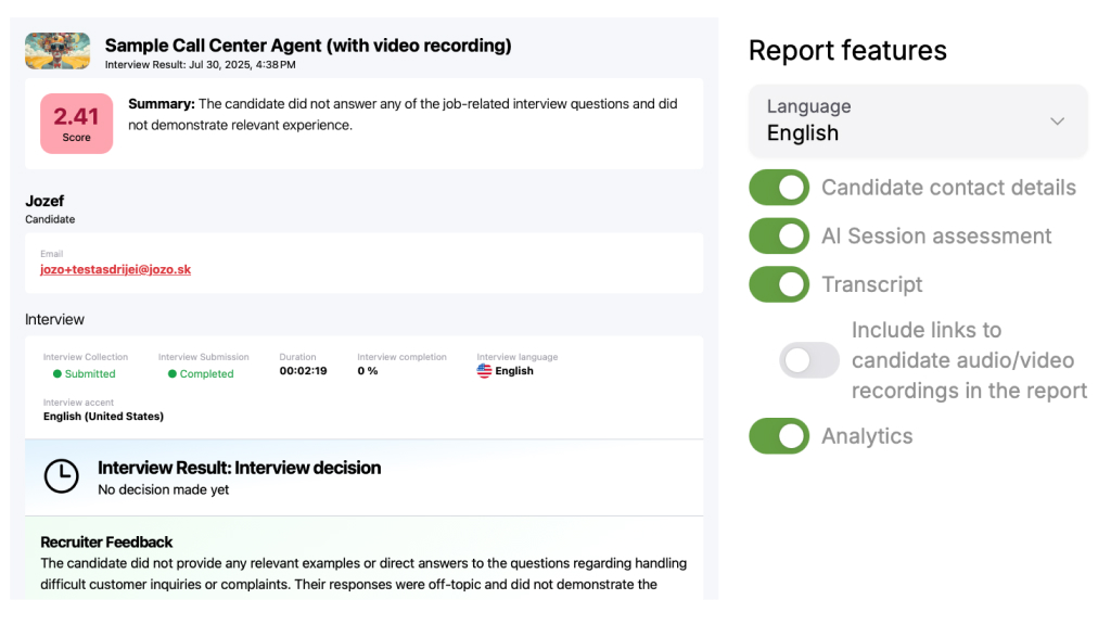 Interview reports