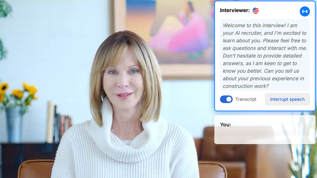 Voice interview with AI avatar
